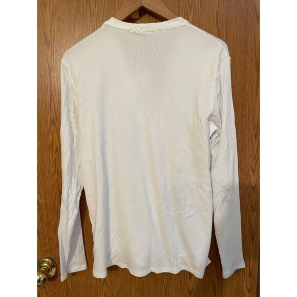 Bobi Modal Wide Rib Wrap Top Long-sleeve in White Womens Size L NWT - Picture 2 of 7